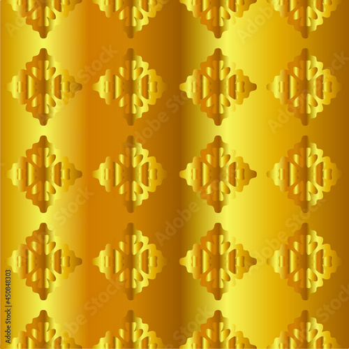 Geometric vector pattern with yellow and white gradient. gold ornament for wallpapers and backgrounds.