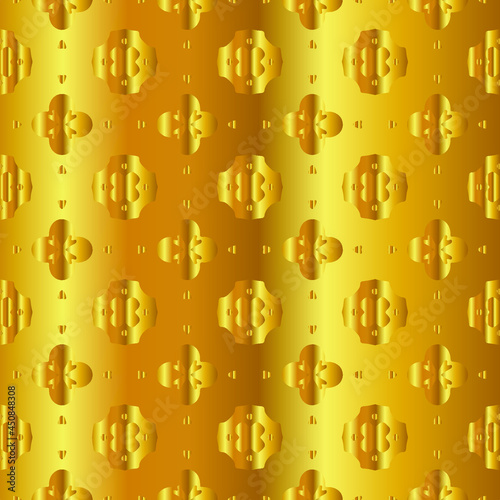 Geometric vector pattern with yellow and white gradient. gold ornament for wallpapers and backgrounds.