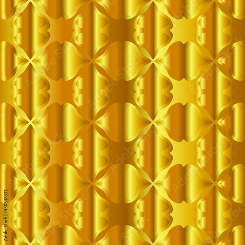 Geometric vector pattern with yellow and white gradient. gold ornament for wallpapers and backgrounds.