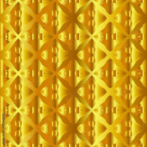 Geometric vector pattern with yellow and white gradient. gold ornament for wallpapers and backgrounds.