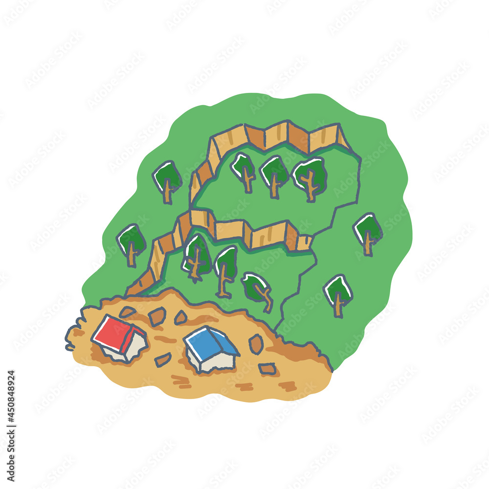 自然災害の地すべりイメージイラスト Stock Vector Adobe Stock 自然災害の地すべりイメージイラスト Stock Vector Adobe Stock