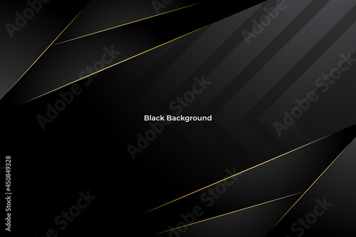Black background with golden line in modern shape concept