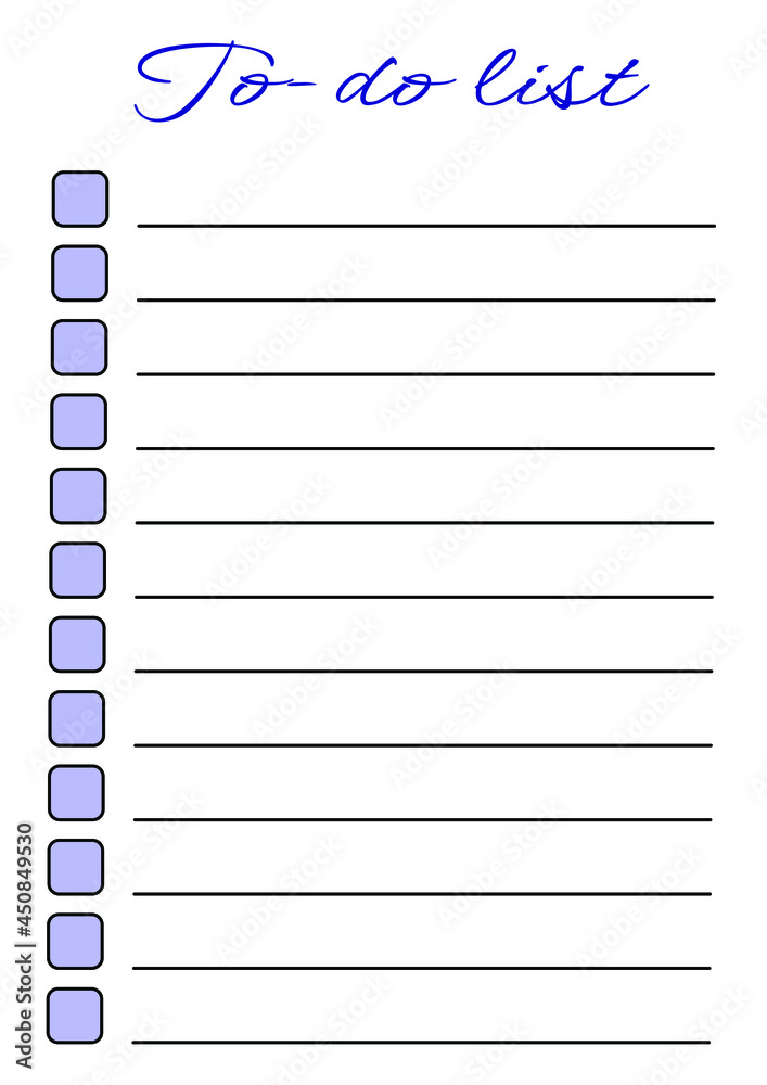 Minimalistic light blue to-do list for planner Minimalistic light blue to-do list for planner