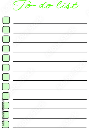 Minimalistic light green to-do list for planner