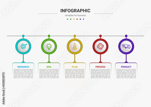 Steps timeline business process infographics element template design