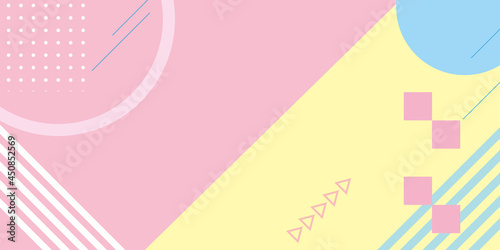 明るく元気なイメージのバックグラウンド　メンフィス柄