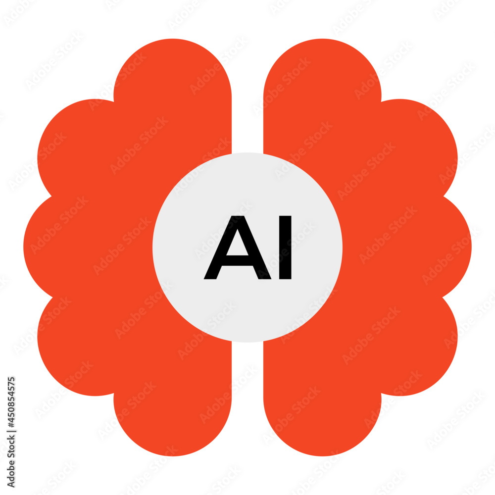 An editable design icon of artificial brain An editable design icon of artificial brain
