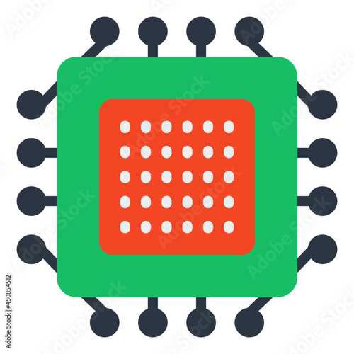 An editable design icon of microprocessor