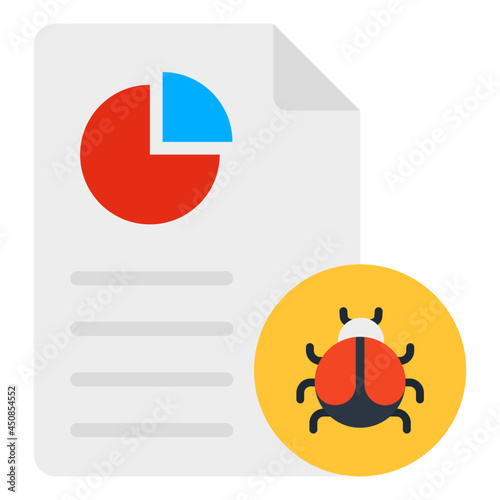 Folded paper with virus depicting concept of bug file