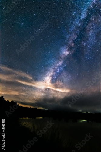 beautiful milky way in the dark night at Thailand