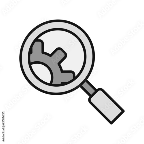 Research Filled Grey Vector Icon Design