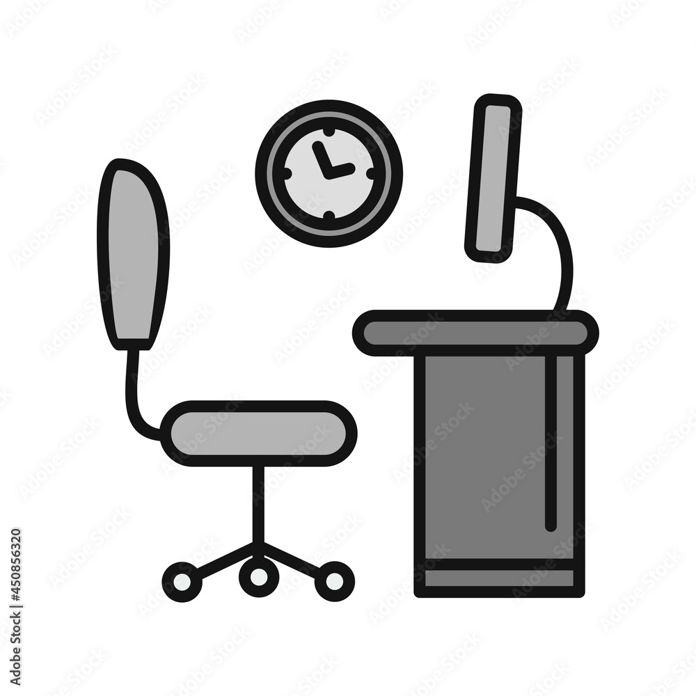 Office Filled Grey Vector Icon Design Office Filled Grey Vector Icon Design