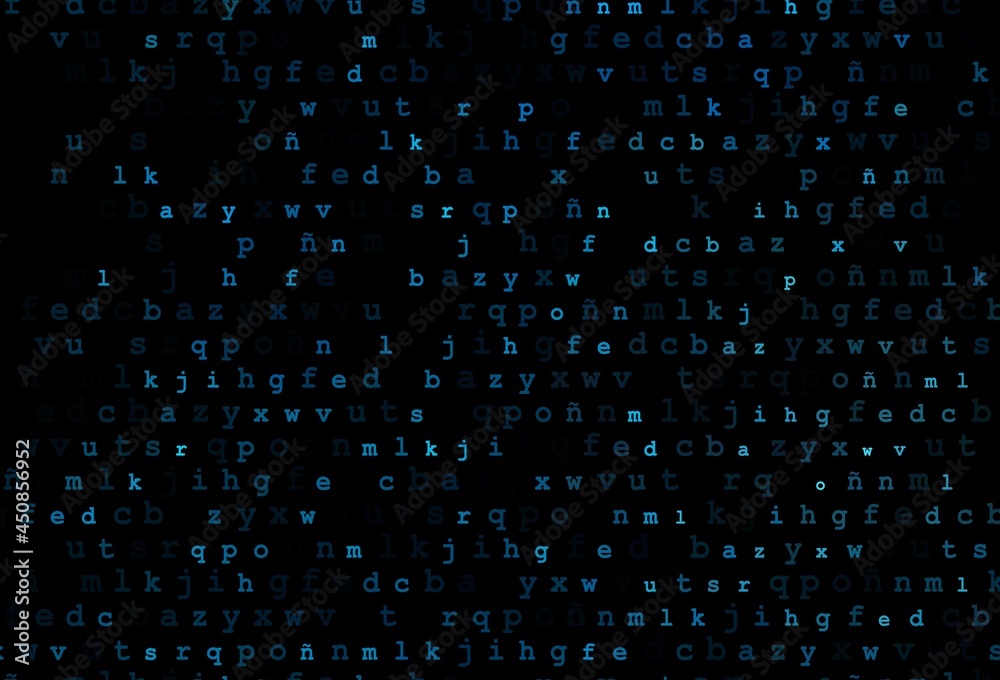 Dark blue vector texture with ABC characters.
