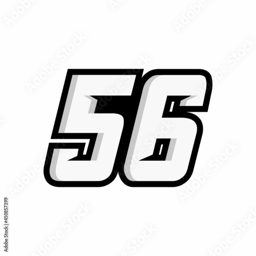 Racing number 56 logo on white background