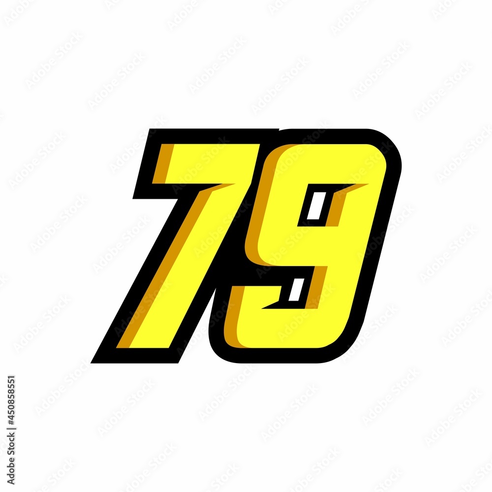 Racing number 79 logo on white background Racing number 79 logo on white background