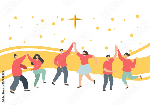 people dancing in praise of god Religious concept  modern vector concept  can be used for design and media.