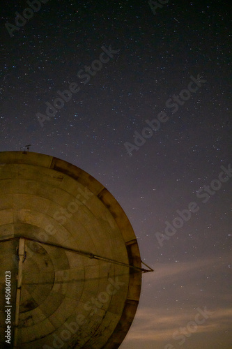 NATO satellite dishes with starry sky