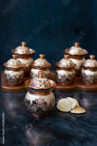 pots on a table