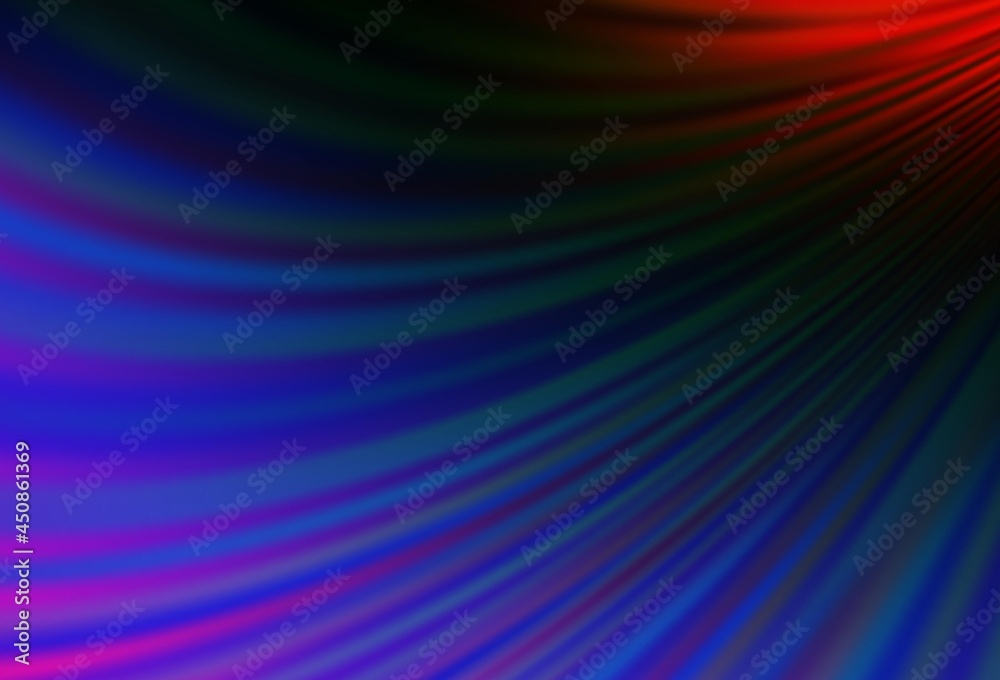 Dark Multicolor, Rainbow vector background with lamp shapes.