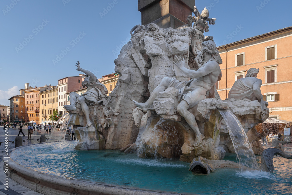 The Fountain of the Four Rivers, Navona square, Rome