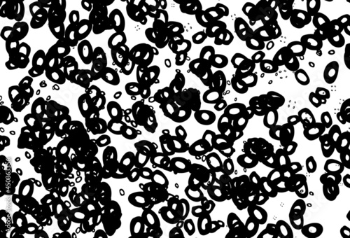 Black and white vector pattern with spheres.