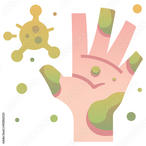 Germs on hand icon