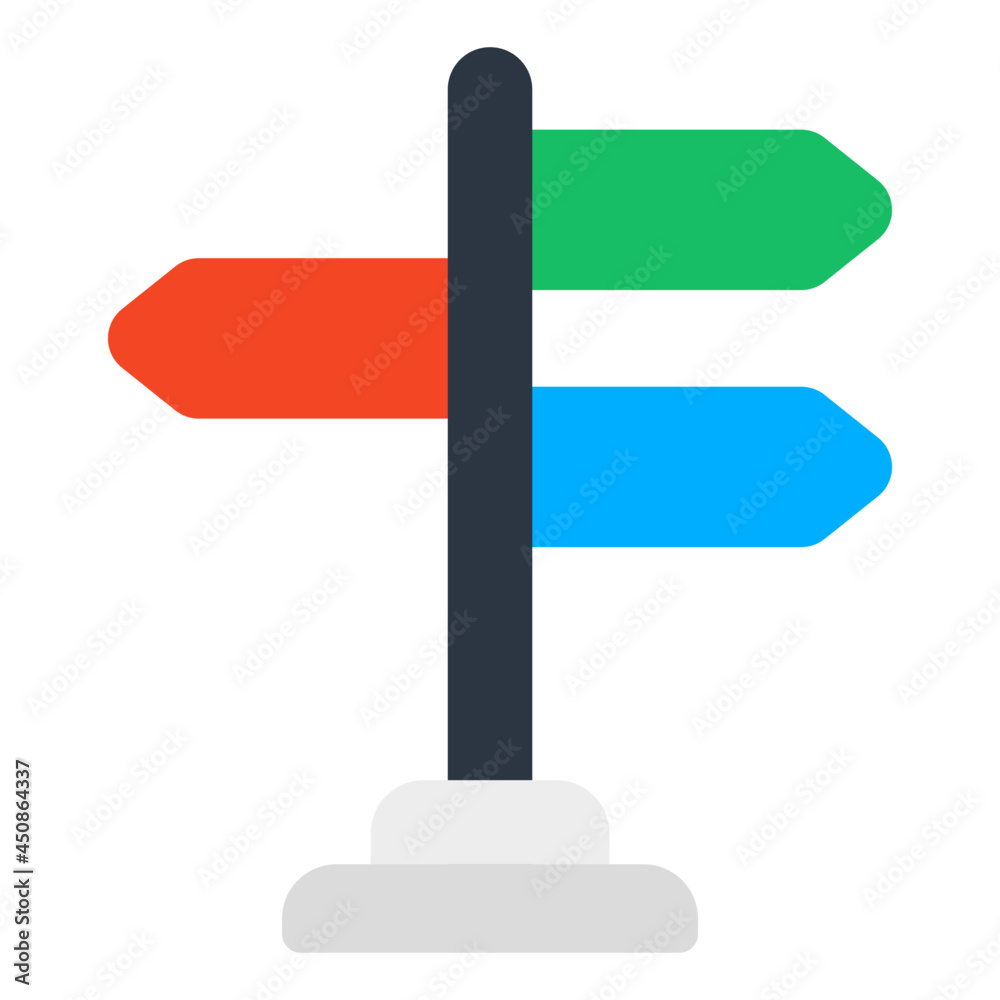 Direction post icon in flat design, road board vector Direction post icon in flat design, road board vector