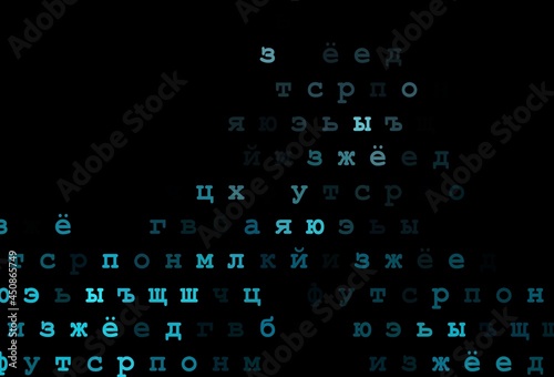 Dark blue vector layout with latin alphabet.