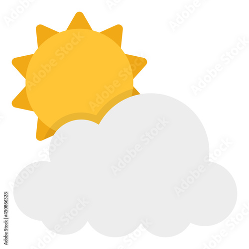 An editable design icon of partly sunny day