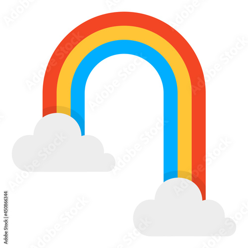 A colorful band denoting concept of cloud rainbow