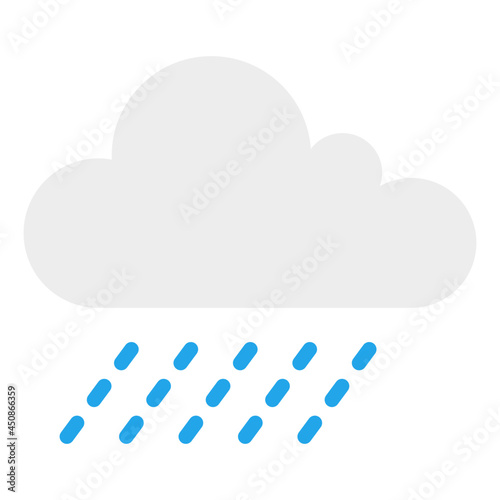 Cloud with raindrops, icon of rainfall