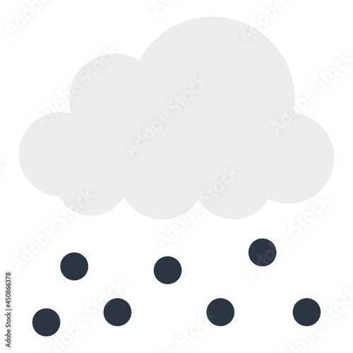 Cloud with raindrops, icon of rainfall