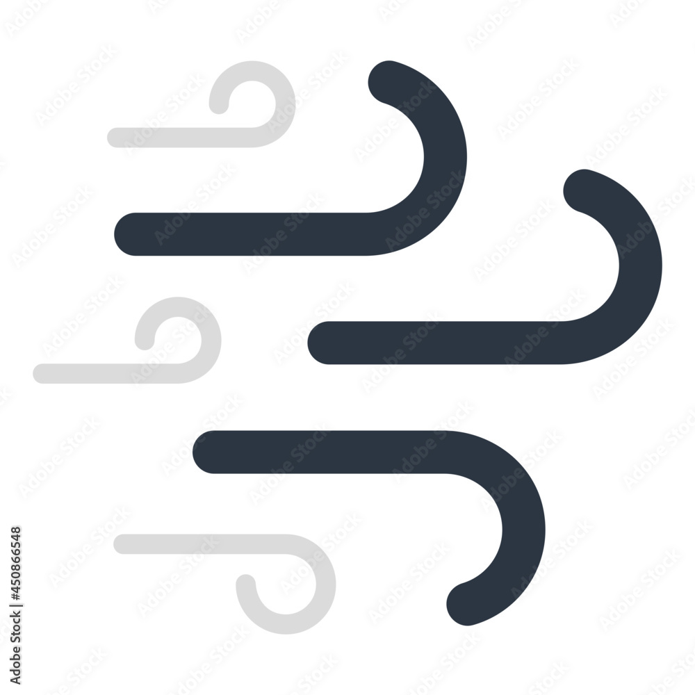 A creative design icon of wind blowing A creative design icon of wind blowing