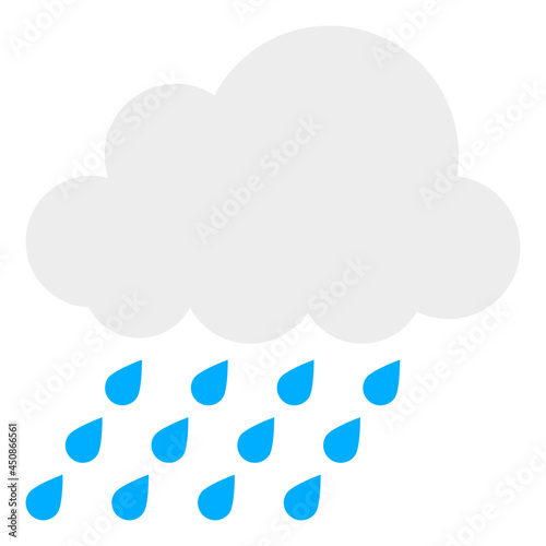 Cloud with raindrops, icon of rainfall