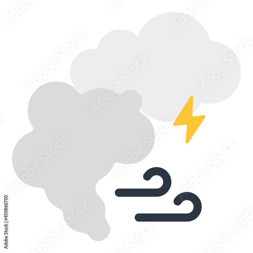 Whirlwind with thunderstorm showcasing stormy weather