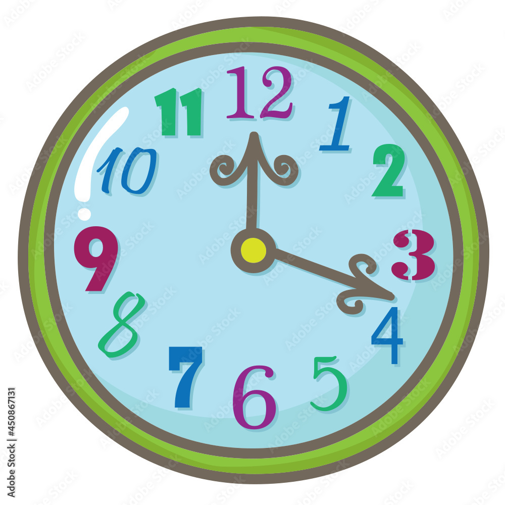 clock-with-12-hour-clock-face-with-numbers-of-different-designs-vector-illustration-stock-vector