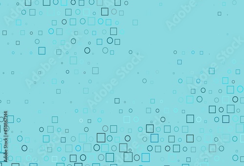 Light BLUE vector cover with circles, cubes.