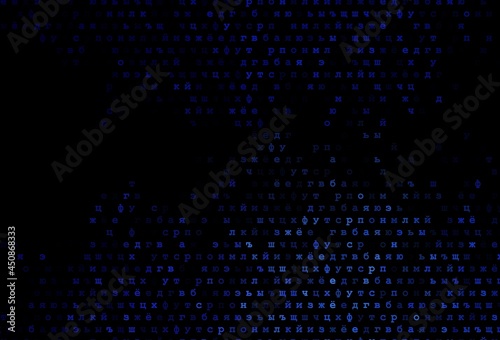Dark blue vector template with isolated letters.