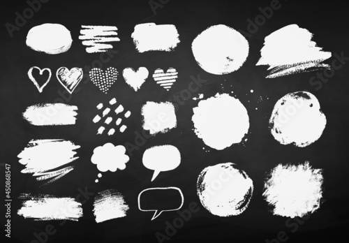 Chalked grunge vector hand drawn elements