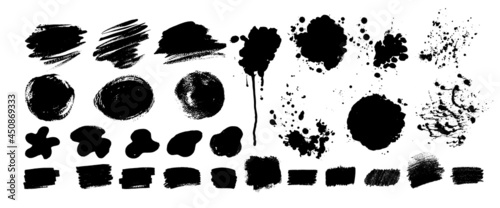 Collection of grunge vector hand drawn elements