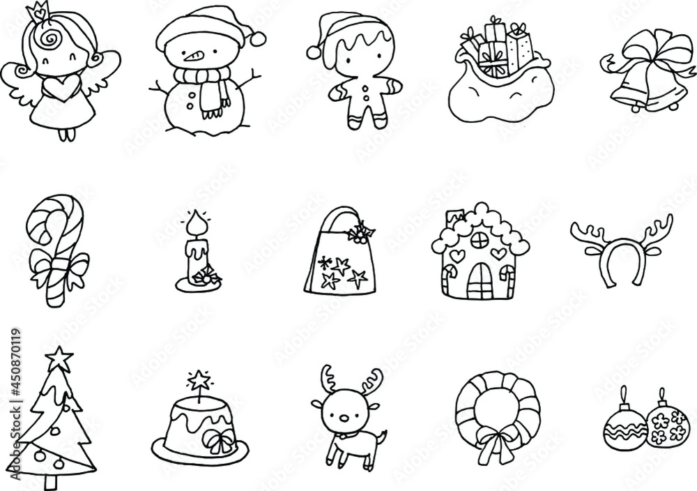 Obraz premium Vector illustration cartoon Christmas baubles series