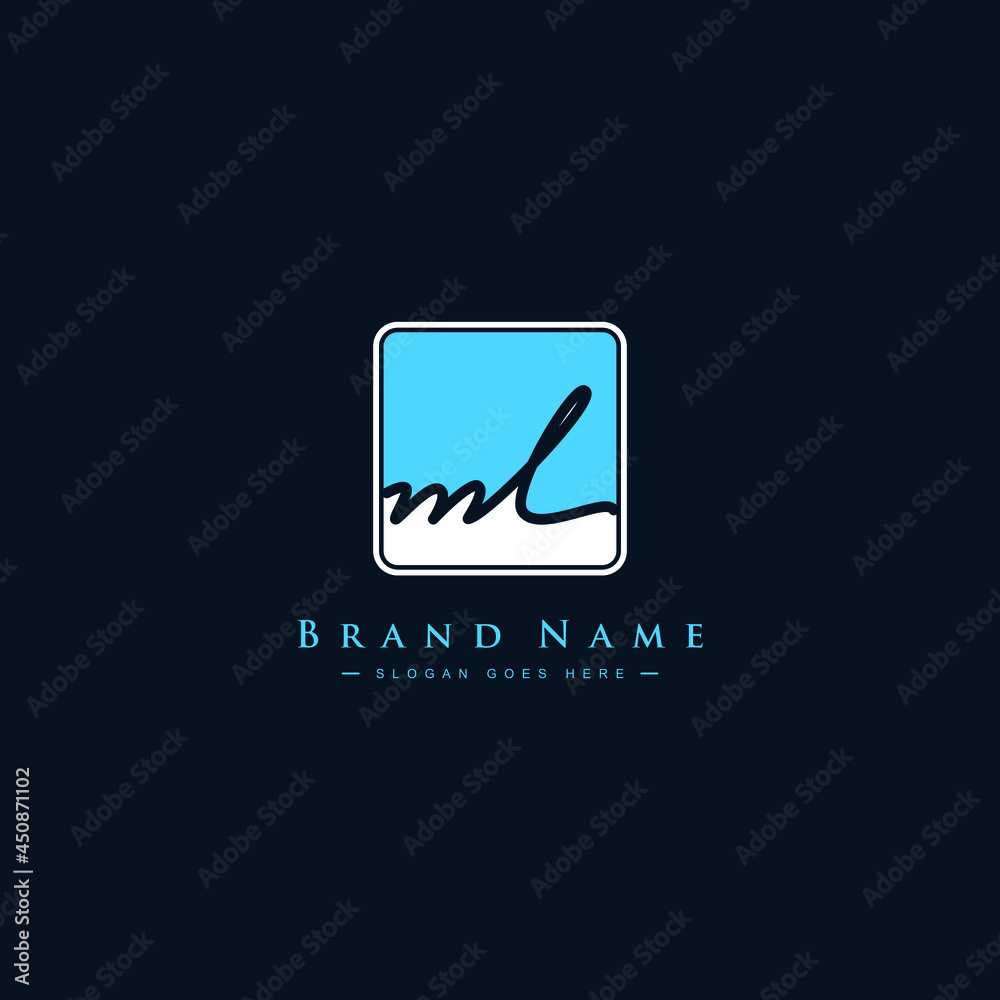 Initial Letter ML Logo - Simple Signature Logo for Alphabet M and L ...