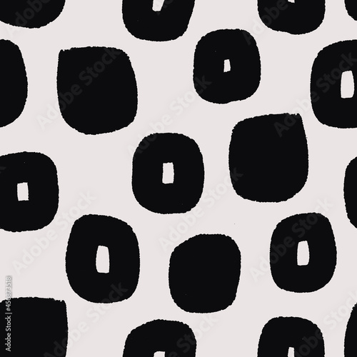 Black and white seamless background, Simple Polka Squares cube with rounded corners design, perfect for surface such as textiles, bedding, pillow throw, stationary and product packaging, 