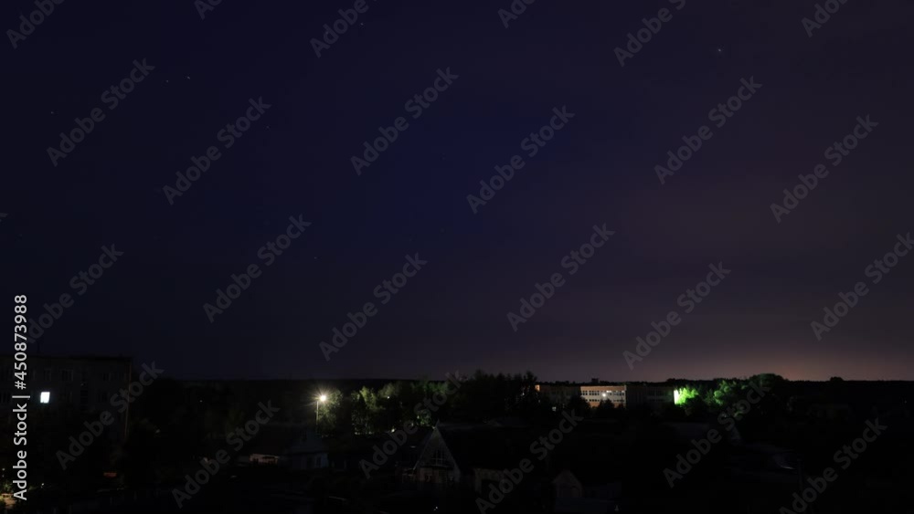 4K Time Lapse Timelapse Night View Dark Cloudy Rainy Sky. Night Starry Sky Above Town During Storm. Dramatic Sky With Flashes And Thunder In Rainy Night. Bad Weather Time-lapse 4K Time Lapse Timelapse Night View Dark Cloudy Rainy Sky. Night Starry Sky Above Town During Storm. Dramatic Sky With Flashes And Thunder In Rainy Night. Bad Weather Time-lapse