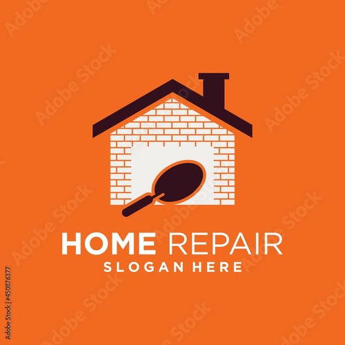 Home improvement logo template design, home renovation real estate home improvement company logo