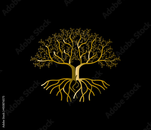 Luxury gold tree logo