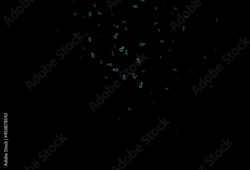 Dark blue vector backdrop with gender signs. © Dmitry