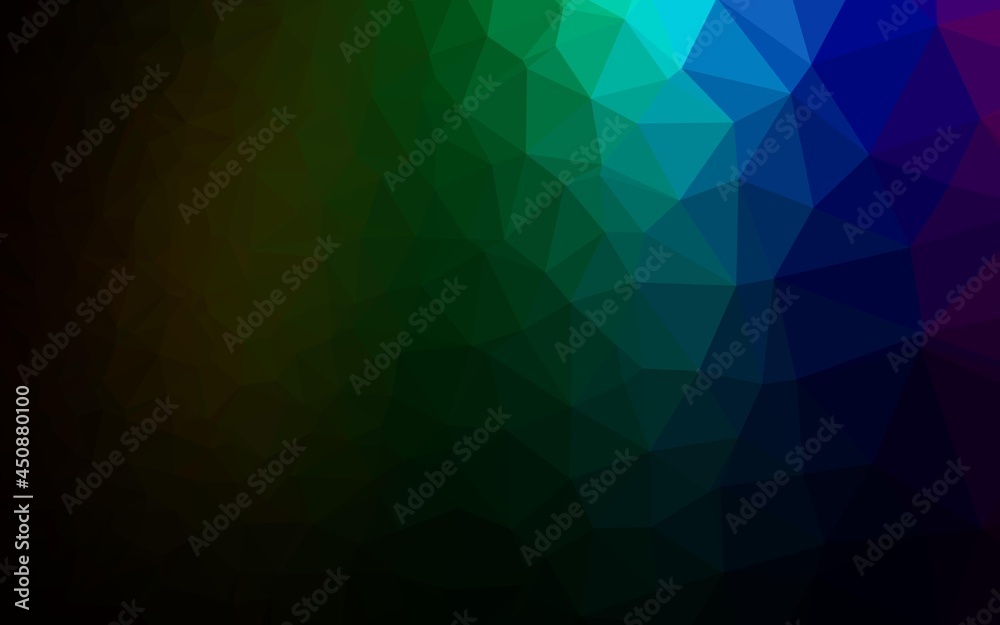Obraz premium Dark Multicolor, Rainbow vector shining triangular background.