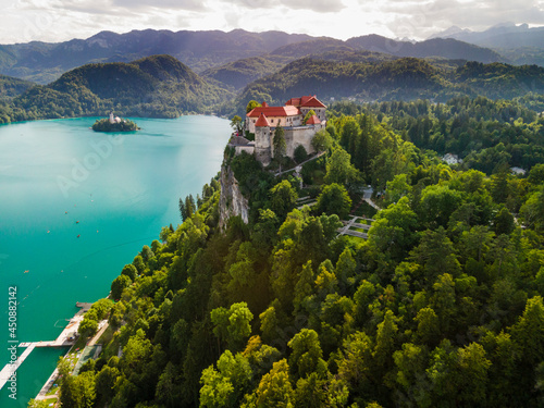 Bled Castle Blejski Grad Overlooking Lake Bled in Slovenia