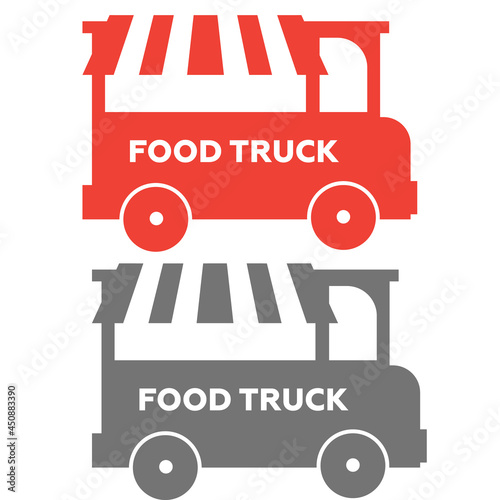 Food truck festival emblems and logos vector